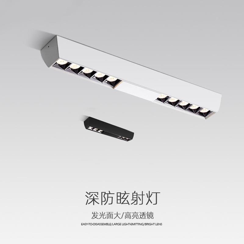 明装射灯led防眩光免开孔无主灯照明客厅餐厅长条吸顶式超薄筒灯
