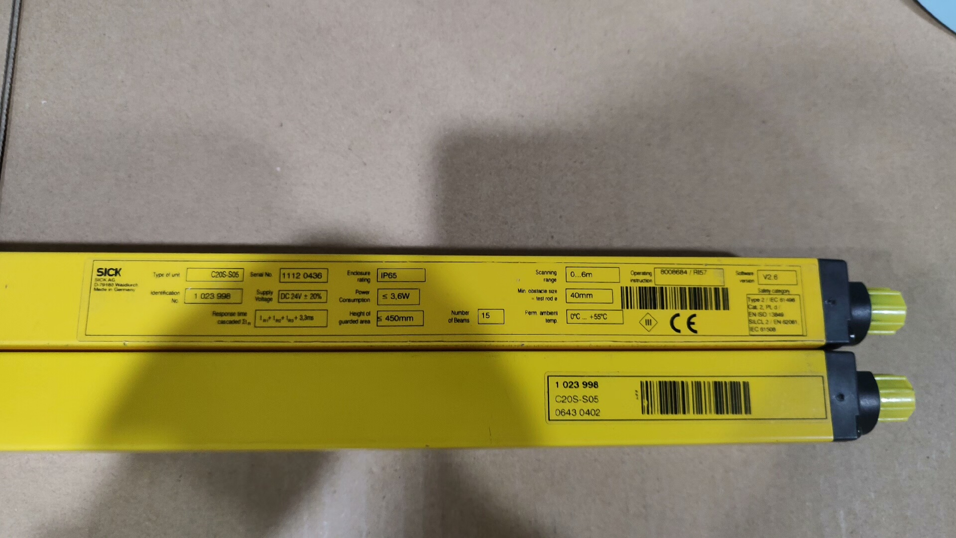 C20s-S05，1023998，SICK施克安全光幕，