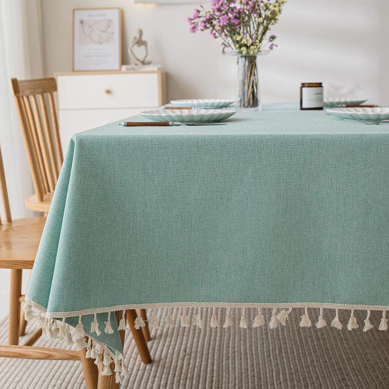 高档sn棉麻桌布防水防油免轻奢高级i感茶几台布长方形纯色洗餐桌