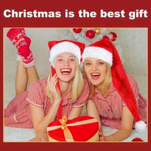 Christmas plush hat fur cap Extra gift long
