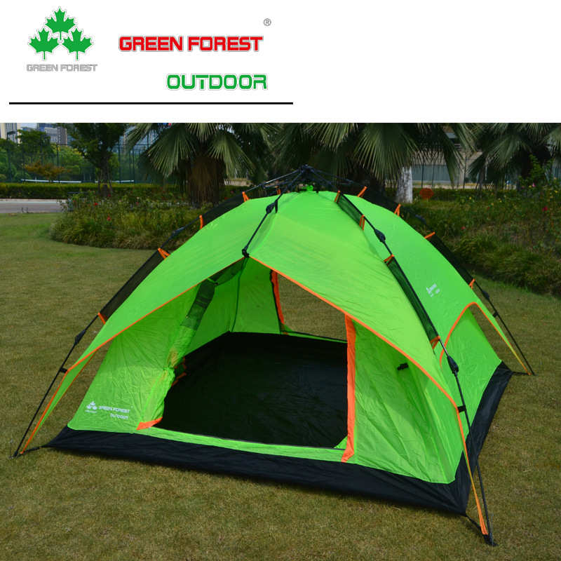 户外防暴雨全自动速开两用自动帐篷送PE地席Outdoor Camping Tent