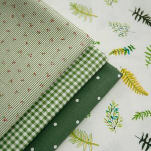 PopoHouse黄绿树叶樱桃森系纯棉斜纹布料寝室桌布服装面料手工diy