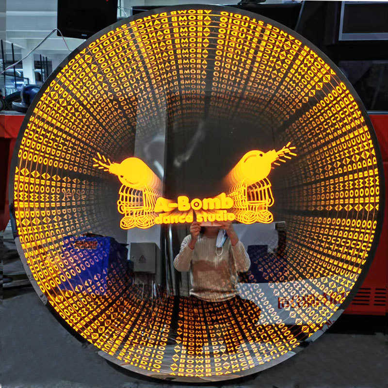 字门头千层背景镜3d霓虹灯镜logo深渊酒吧招牌发光ktv广告牌灯箱