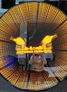 字门头千层背景镜3d霓虹灯镜logo深渊酒吧招牌发光ktv广告牌灯箱