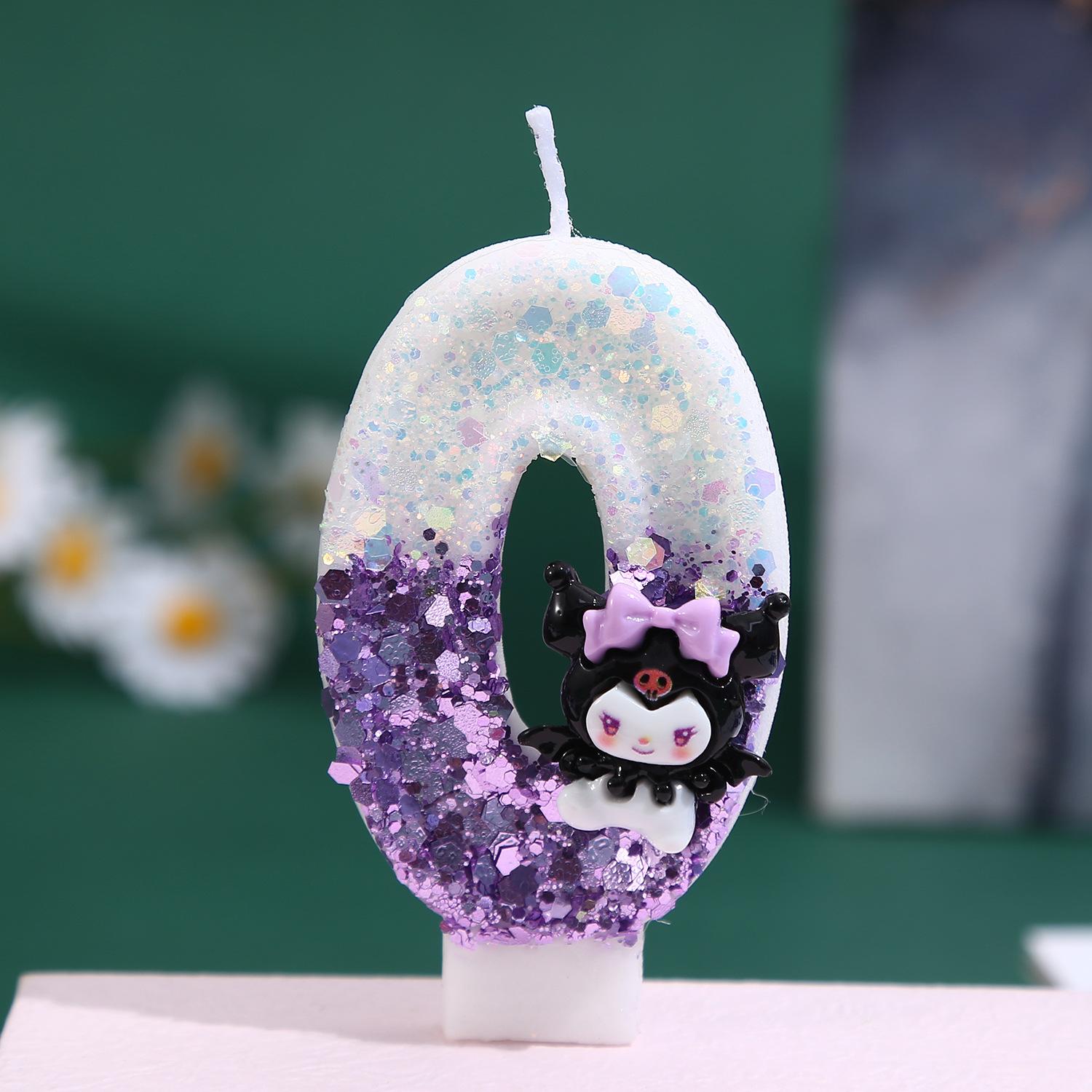 卡通图案数字蜡烛生日蛋糕蜡片