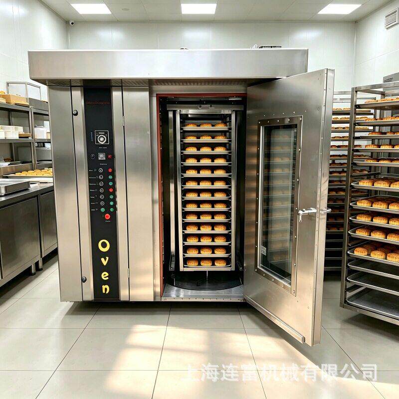 16盘燃气旋转炉 天然气液化气加热热风旋转烤炉 现货烤月饼烘烤箱