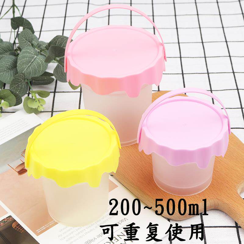 烤梨手提杯200ml300 500毫升大号冰淇淋雪糕盒子 烧仙草罐子盒子