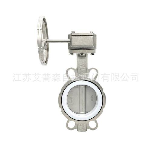 对夹衬氟蝶阀D371F-10/16P不锈钢涡轮对夹酸碱腐蚀四氟
