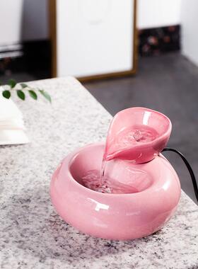 你创意型客厅小10036405迷桌流水摆件陶瓷循环水办公室面加湿器装