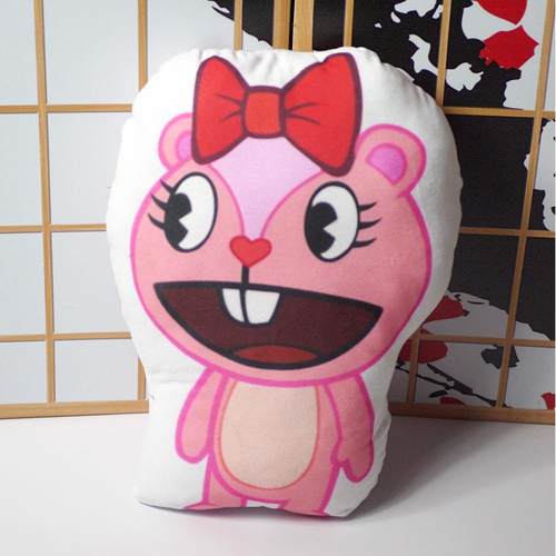 高档笑H糖F欢乐树朋友抱枕军人微傻鹿果T拖鞋毛绒抱枕公仔动漫周