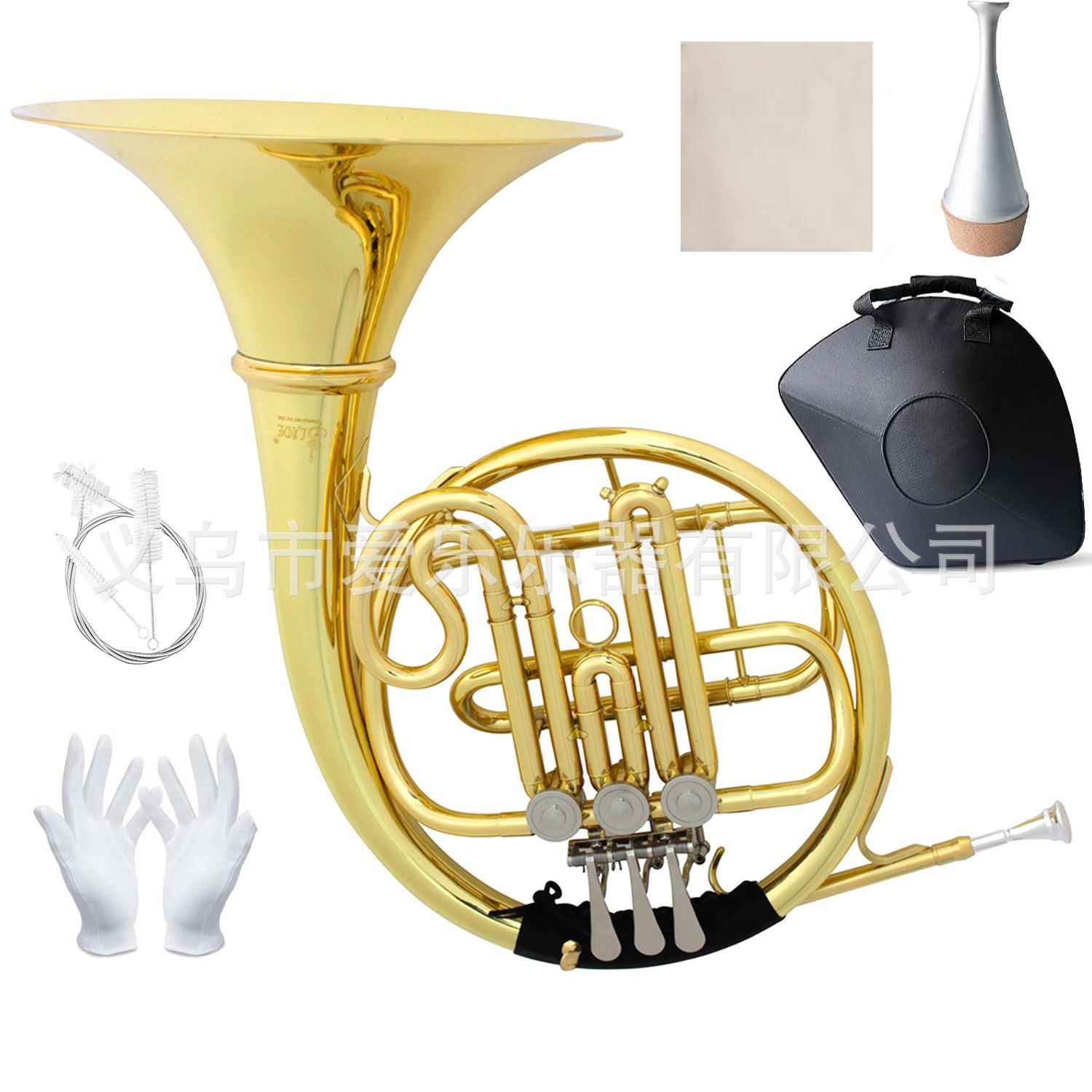 SLADE圆号乐器降B调单排三键圆号儿童初学入门演奏分体式漆金圆号