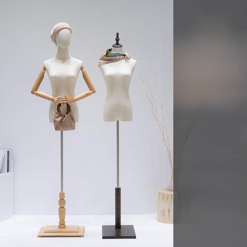 服装店模特道具女半长秀和婚纱女装店覆古中国人体模型展示架全身