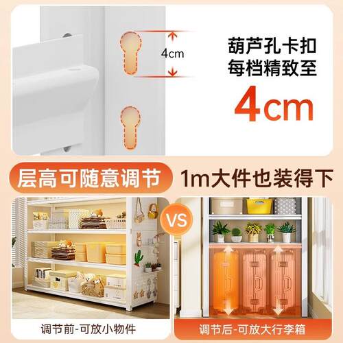 置物架多层收地纳架货家用储架物架落尘下空式阳台储藏间铁架KIL