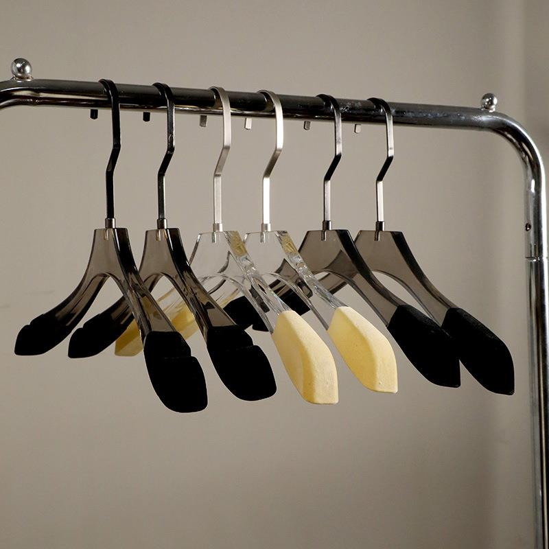 亚克力衣架服装店专用衣撑水晶透明高档男女装无痕防滑衣裤夹logo