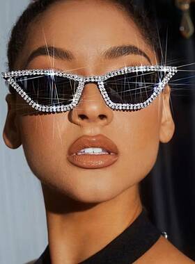 1PC Rhinestone Sunglasses Party Glasses Cat eye Sunglasses C
