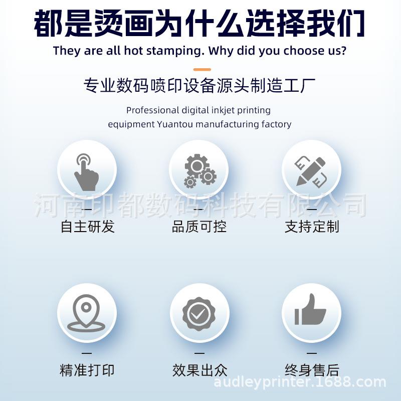 奥德利6头POD服装印花打印机T恤洗水唛抱枕热转印白墨烫画打印机
