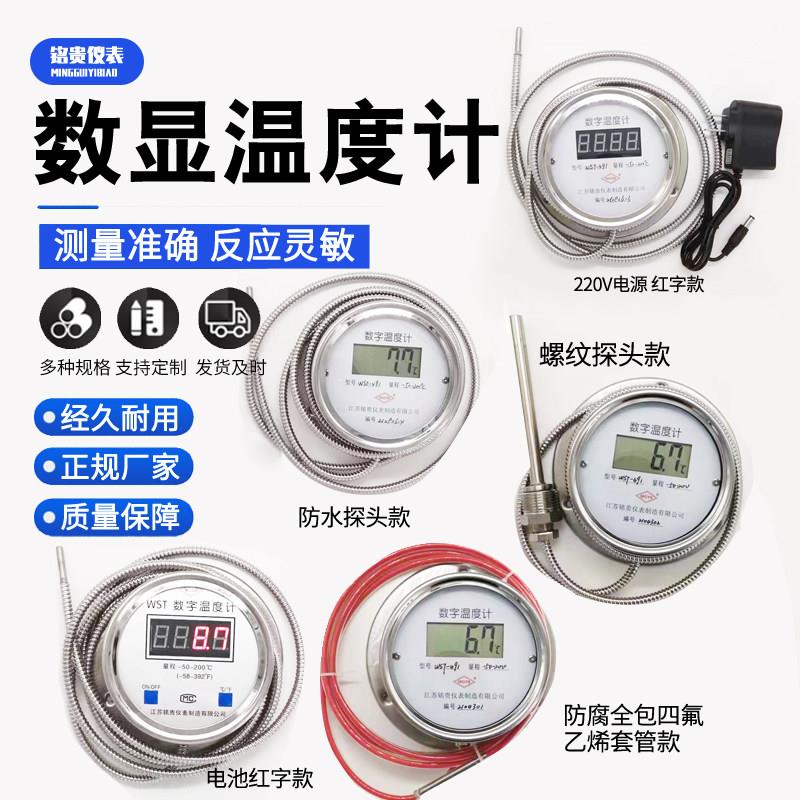 数显温度计带监视器wst/dtm491带线高精度耐酸防水数字工业测测温