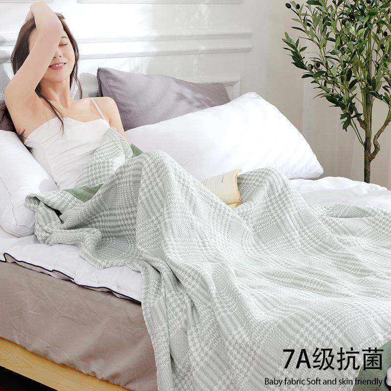 四层纯棉毛巾被冷感毯加大防滑成人单双人竹纤维毯柔软超舒适亲肤