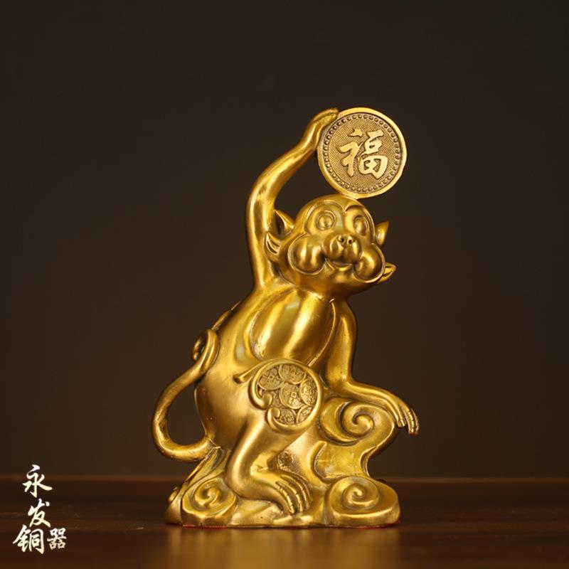 福猴摆件属猴吉祥物十二生肖猴家居摆设电视柜福猴工艺品装饰