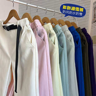 滑雪场批发冬新男女情侣单板双板加绒加厚保暖登山防水防风滑雪裤