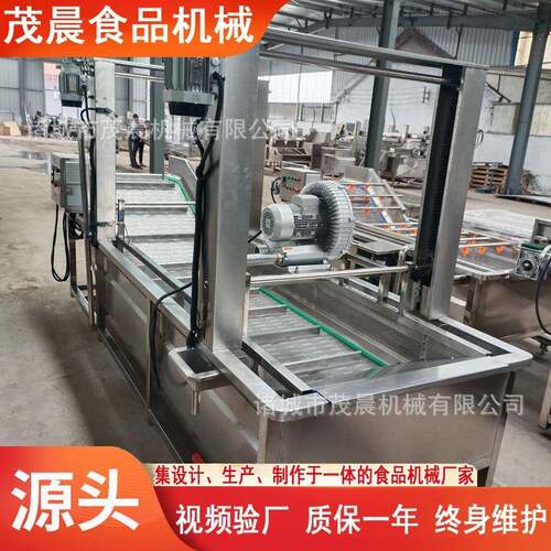 不锈钢樱桃气泡清洗机大型车厘子去泥喷淋设备水果加工清洗线