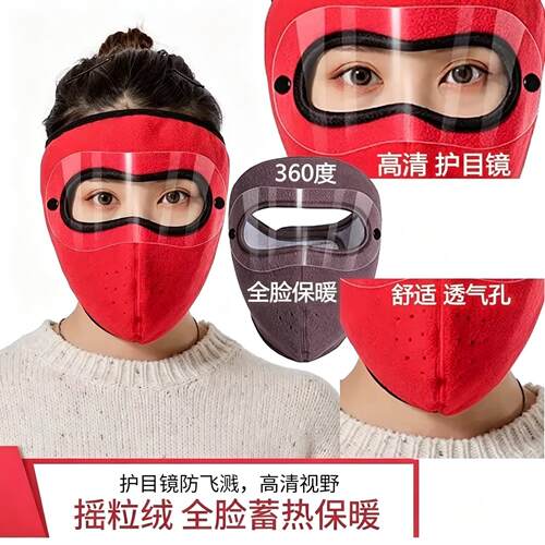 口罩女高颜值2026新款口罩骑行专用秋冬护目镜全脸护脸保暖高颜值