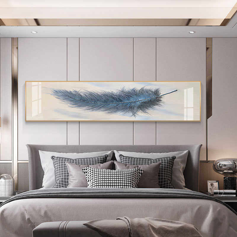 十字绣2023新款现代简约床头挂画羽毛钻石画满钻卧室北欧风格清新,居家布艺,十字绣套件,淘宝优惠券,粉丝福利购,淘宝优惠卷