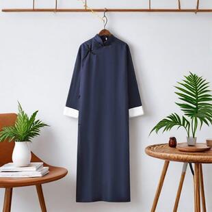 棉麻民国风长衫演出服李大钊雷雨话剧大马褂上海滩男快板主持古装