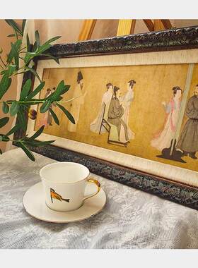 韩熙载夜宴图新中式复古艺术装饰画入户玄关书房过道壁画茶楼挂画