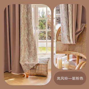 复古轻法式 铃兰花窗帘美式 2025年高遮光客厅高档大气雪尼尔丝绒帘
