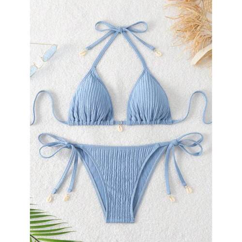N 22959 Shell decor three piece bikini 贝壳装饰三点式比基尼