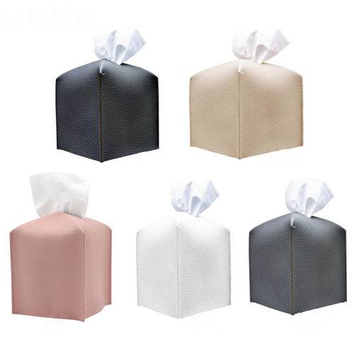 PU Leather Tissue Box Rectangle Hotel Car Living Room
