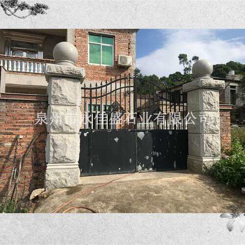大门立柱户外庭院围墙整石门柱自建房别墅中式欧式石柱入户石门
