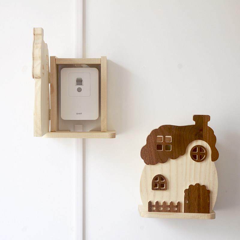 开关面板保护罩墙面防漏电开关遮挡装饰保护罩实木开关面板插座墙