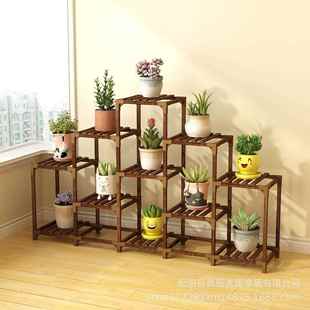 多肉花盆加宽花架置物架户外小花架摆放架防腐落地式阶梯花台阳台