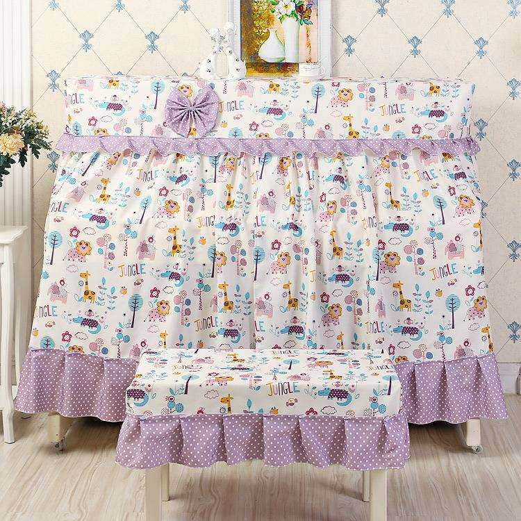 厂家直销蕾丝布艺现代简约单双人凳防尘全罩动物园钢琴罩