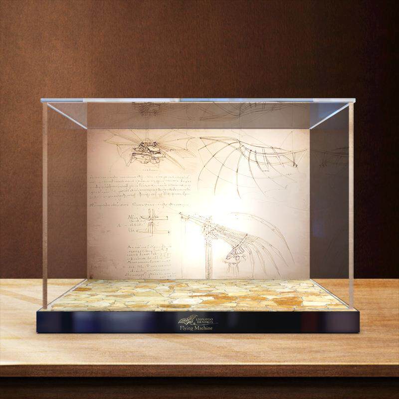 适用 ICONS系列10363达芬奇的飞行器 拼搭积木防尘罩亚克力收纳盒