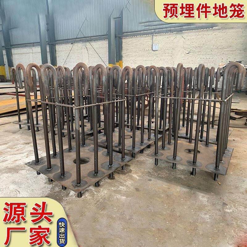 预埋件焊接猫跳台灯杆热浸镀锌圆形预埋底座黑件标志杆基础地脚螺