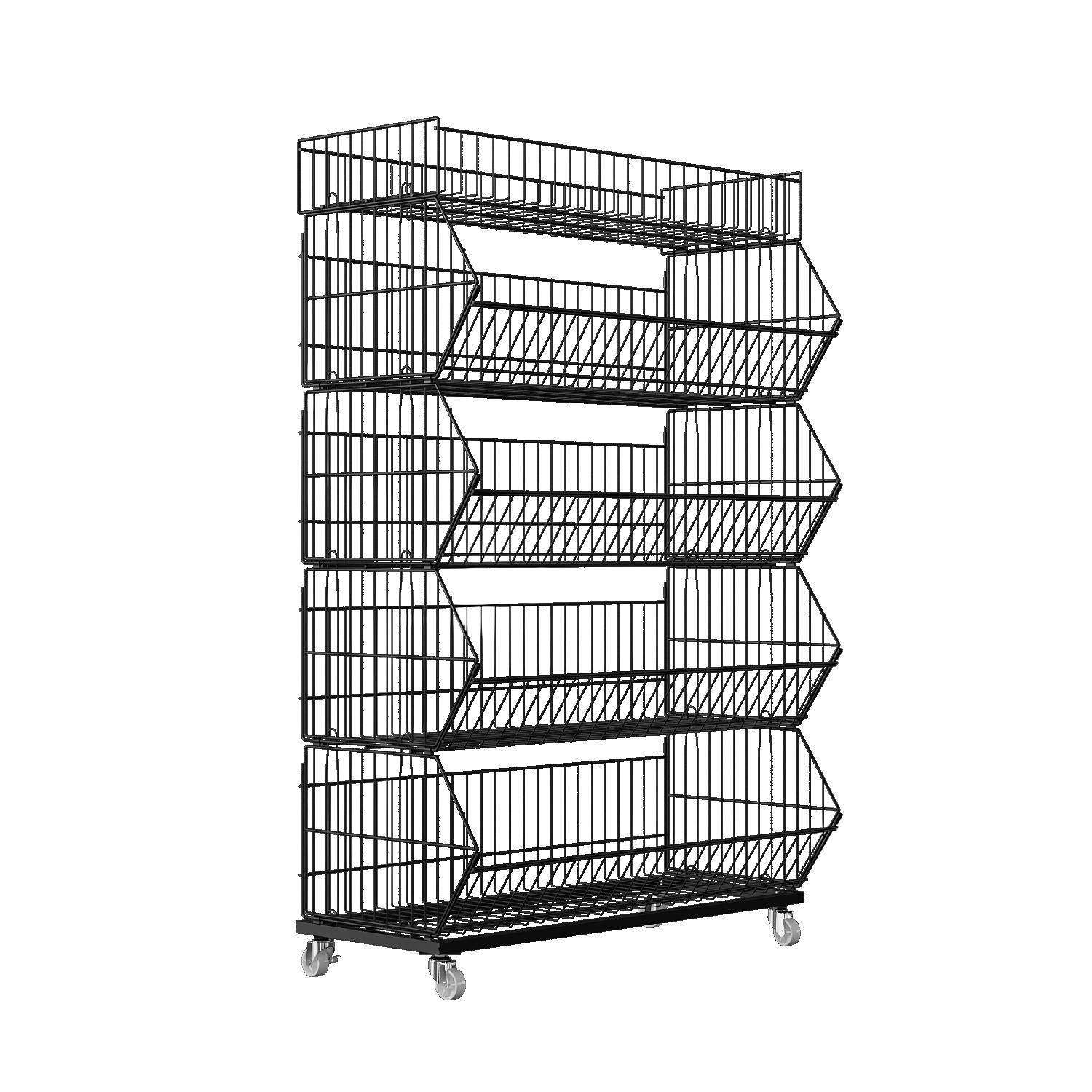 场移动金斜佐致(收属 四层口篮 面包店货架置物架 超式市零食商