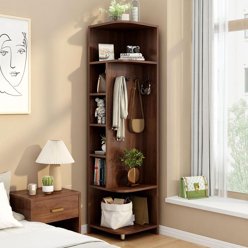 转角柜卧室落地家用角落收纳置物架拐角挂衣架小型墙角衣帽架书架