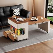 可移动实木伸缩茶几客厅家用小户型沙发边柜现代简约高级感小推车