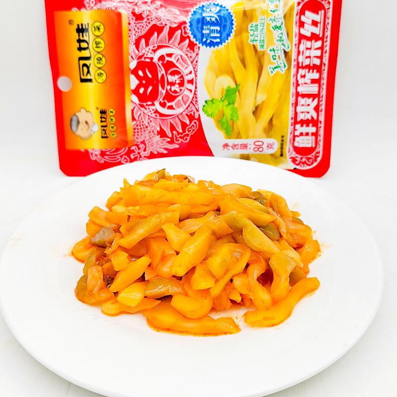 凤娃清爽榨菜丝80g*1袋5袋重庆涪陵榨菜即食轻盐下饭菜佐餐小菜