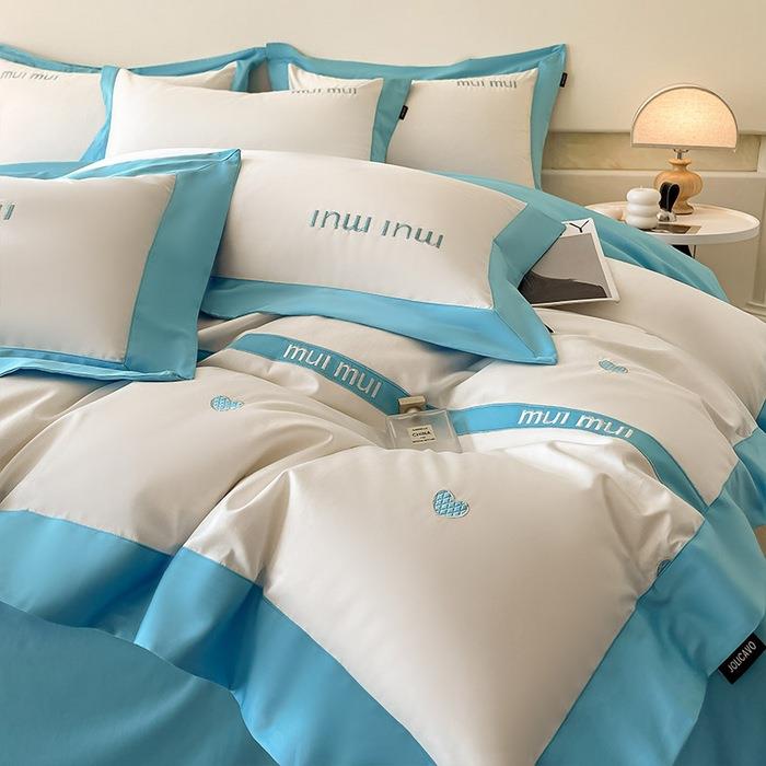 A类母婴级10件支长绒四套全棉AK1256纯棉轻奢拼接棉0刺绣床单床床