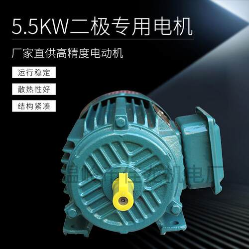 三相电动机5.5KW二极专用三相各大型设备厂家直供高精度电动机