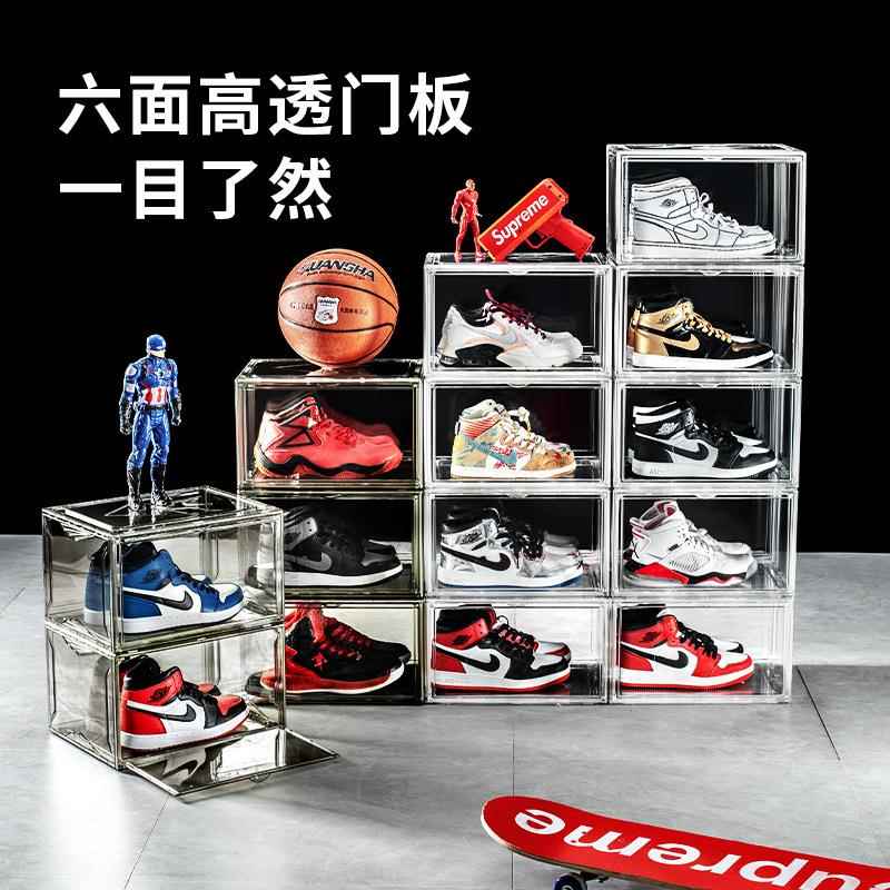 新款直销防潮防尘塑料亚克力透明收纳鞋盒家用高跟鞋高帮鞋展示鞋
