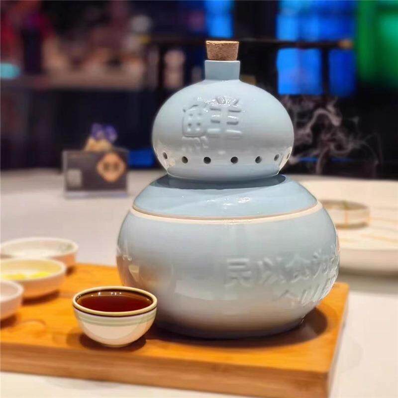 网红餐厅私房菜馆特色创意餐具酒店中式大董意境融合菜干冰葫芦碗