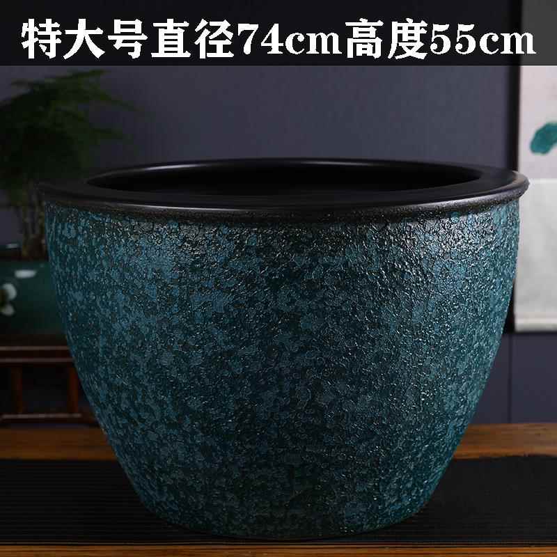 高档景德外镇陶瓷鱼缸青花瓷米大水缸户一式睡莲阳台花养鱼缸庭院