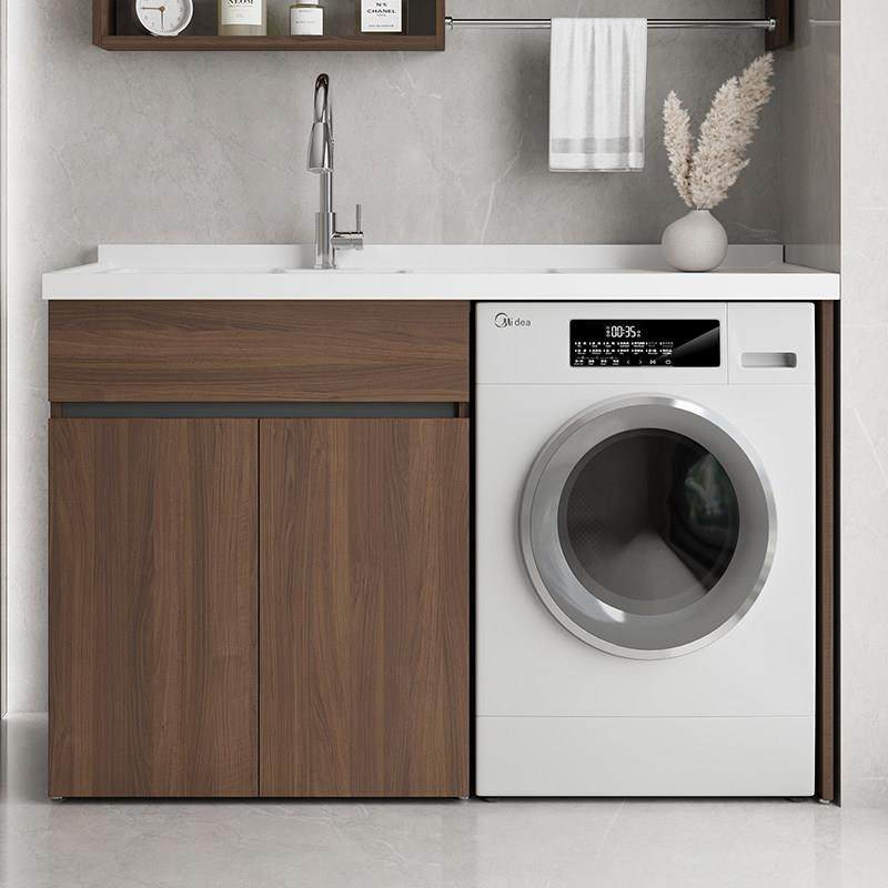 洗衣机柜一体阳台蜂窝铝定制洗衣池台盆带搓板伴侣滚筒洗衣柜组合,家装主材,浴室柜组合,淘宝优惠券,粉丝福利购,淘宝优惠卷