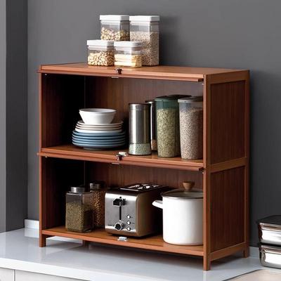 厨房置房物架架整理调料架子收纳架厨品家用置物架IWA餐边橱柜多