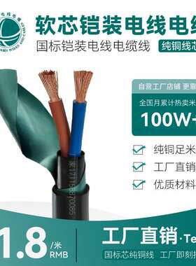 ZR铠装多股KVVRP22 RVV22地埋RVVP22软芯铠装信号线*0.75 1.0 1.5